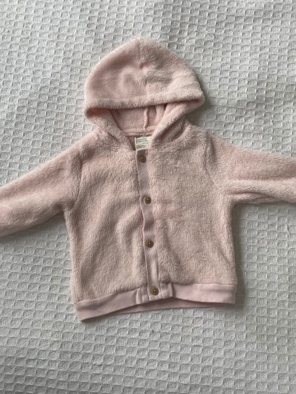 Light Pink First Impression Fluffy Button up Jacket -Size 12m